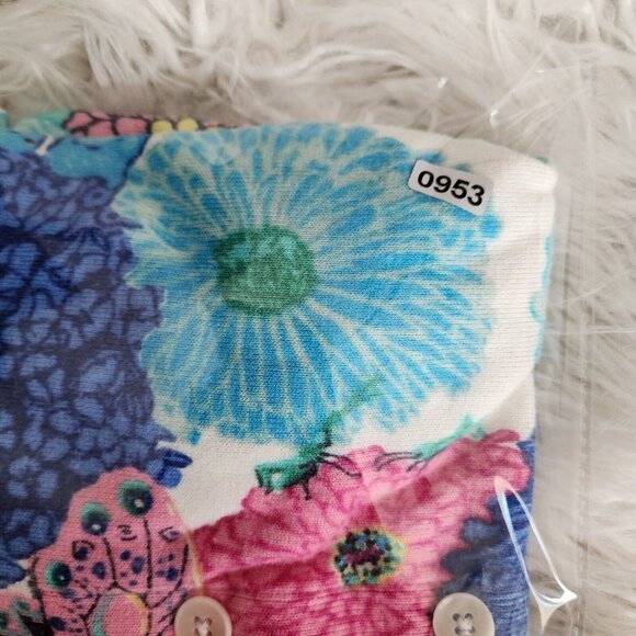 Talbots Womens Blouse Size Large Multicolor Floral Long Sleeve Pullover Top - Picture 13 of 13